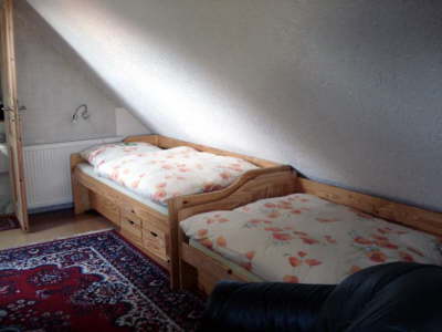 Betten im  Obergeschoss